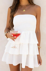 Zeke White Strapless Mini Dress