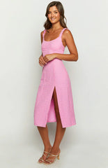 Jessie Pink Midi Dress
